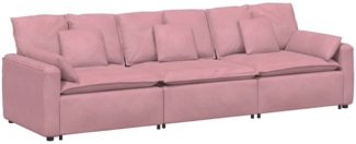vidaXL Modulares Sofa mit Kissen Rosa 3321102
