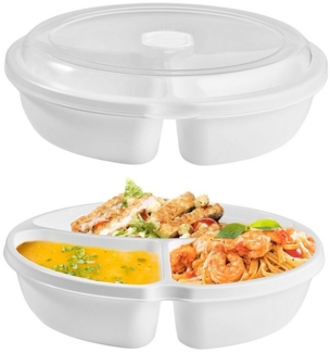 astor24 Mikrowellenteller 2 x Mikrowellenteller mit Deckel Menüteller Mikrowellengeschirr