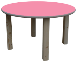 ELI Kindertisch - mit Bunter Tischplatte - Ø 80cm - Rosa