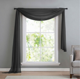 Gardinenbox Freihanddeko, ohne (1 St), transparent, Voile, Uni Volant Transparent Polyester 600cm 140cm