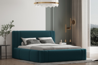 Polsterbett ROLF-OM 140x200 mit Bettkasten und Lattenrost. Farbe: VELUTTO 36