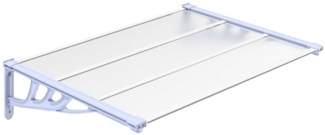 vidaXL Türvordach Grau und Transparent 122x90 cm Polycarbonat 153690