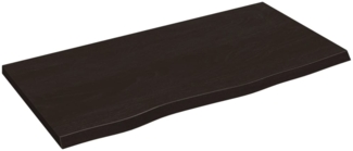vidaXL Wandregal Dunkelbraun 80x40x2 cm Massivholz Eiche Behandelt 363785