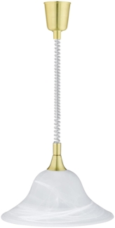 Zugpendelleuchte VIOLA Glas weiß höhenverstellbar Messing, Ø 39cm