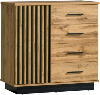 Compleo Kommode schmal für den Flur, Wohnzimmer PUCCI Fronten gefräst