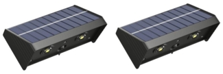 Vente-unique - Solar-Wandleuchten 2er-Set - 30 Lumen - Schwarz - SABORG