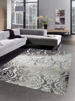 Carpetia Teppich Moderner Teppich Wohnzimmerteppich Barock Ornamente grau braun, rechteckig, Höhe: 11 mm