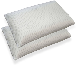 Dmora Set mit 4 Kopfkissen Doral, Bettkissen, Ergonomisches Produkt, Schlafzimmerkissen, Made in Italy, 71x41 h13 cm, Weiß