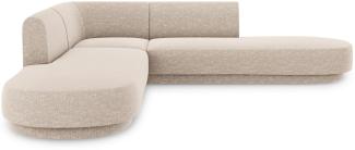 Micadoni 5-Sitzer Symmetrisches Ecksofa Miley | Bezug Beige | Beinfarbe Black Plastic