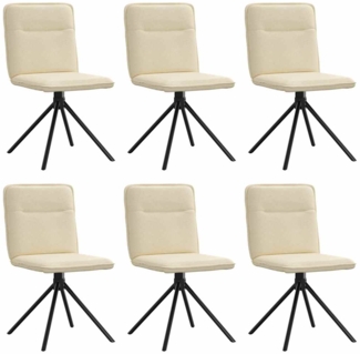 vidaXL Esszimmerstühle 6 Stk. Creme Stoff 3315609