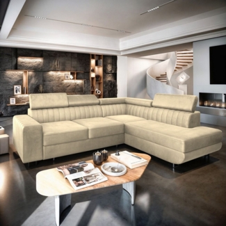 Masseno Ecksofa NOLA mit Schlaffunktion L-Form, Sofa mit Bettkasten