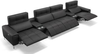 Sofanella Kinosofa SALENTO 4-Sitzer Ledercouch Hometheater in Schwarz M: 418 Breite x 100 Tiefe