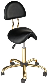VINGLI Drehhocker Sattelhocker mit Lehne Abnehmbar, Rollhocker Ergonomisch, Bürohocker, Höhenverstellbar 48-63cm, mit Rollen, 180 KG Tragkraft, aus PU-Leder