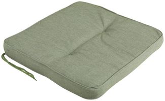 Sitzkissen Indu von Brafab aus Dralon-Stoff, klassisch, grün, mit Befestigungsbändern für Gartenstühle