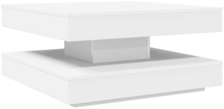 vidaXL Couchtisch 360-Grad Drehbar Weiß 70x70x34,5 cm 858479