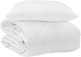 vidaXL Ganzjahresbettdecke mit Kissen 2 pcs Weiß Mikrofaser 3376508