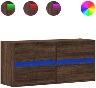 vidaXL TV-Wandschrank LED-Beleuchtung Braun Eichen-Optik 100x31x45 cm 852298