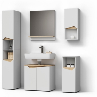 Livinity® Badmöbel-Set Timavo, Weiß/Artisan-Eiche, 5 Teile