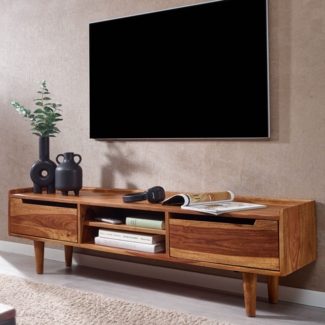 Lowboard Sheesham Massivholz 145x43x35 cm TV-Kommode mit zwei Türen