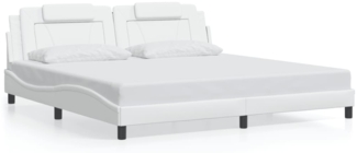 vidaXL Bettgestell "Viana" ohne Matratze Weiß 200x200 cm Kunstleder 3208118