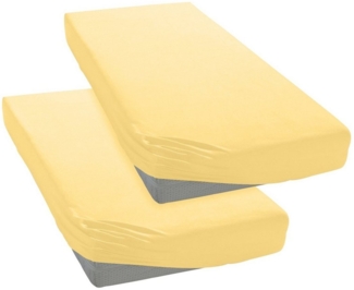 my home Spannbettlaken PHYSALIS, Jersey, Gummizug: rundum, (2 Stück), 100% Baumwolle, Matratzen bis 18 cm Höhe, Bettlaken, Spannbetttuch