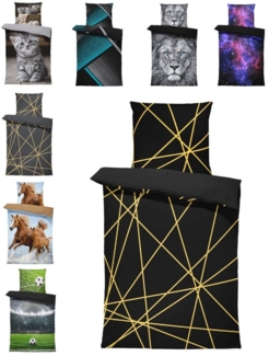 One Home Bettwäsche Fotodruck, Mikrofaser, 2 teilig, Geometrisch Grafisch Modern, Knitterfrei Weich für Sommer und Winter