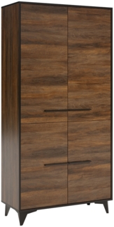 Kleiderschrank "Frida" Schlafzimmer Schrank 91cm shirin walnuss schwarz