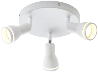 ZMH Moderne weiße Deckenleuchte: 3 verstellbare Deckenstrahler aus Metall, GU10 Deckenlampe, für Schlafzimmer, Esszimmer, ohne Leuchtmittel