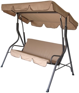 TPFGarden Hollywoodschaukel Florenz, 3-Sitzer Gartenschaukel, Outdoor Schaukel 170 cm, Farbe: creme / grau