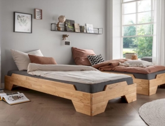 2er-Set Stapelbett 90x200cm 'Pisa' Wildeiche massiv geölt