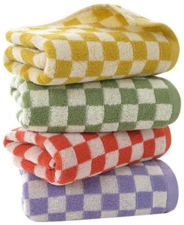 FOUORTUNATE-BEE Handtuch Set Schachbrett Handtücher für Bad Gesichtstuch, weich saugfähig