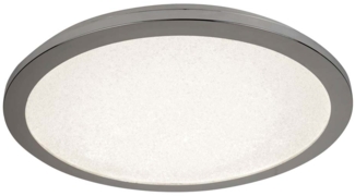 LED Deckenleuchte, Chrom, Kristallsandeffekt, 30 cm