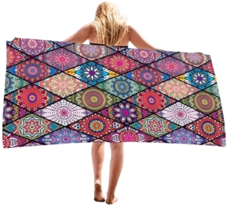 Coonoor Strandtuch XXL Badetuch Strandtuch Microfaser Strandhandtücher 1Set Beach Towels, 180x90 Schnelltrocknend Dünn Strandtücher Groß Leicht Badehandtuch