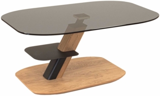 Couchtisch höhenverstellbar Codee 110x47x65 Parsolglas Wildeiche/Grau