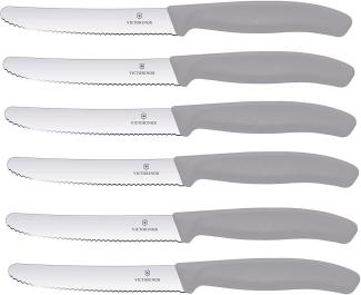 6 Stück Victorinox Tafelmesser Swiss Classic Cool Grey