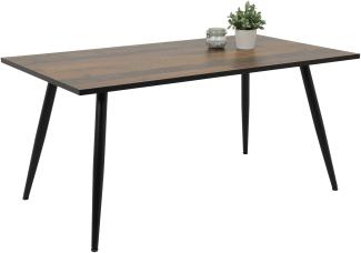 Esstisch >Susi< in schwarz/Oldwood/Schwarz aus Holzwerkstoff - 160x76x90 (BxHxT)