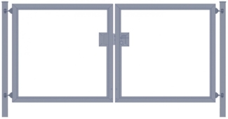 Gartentor / Doppelfügeltor elektrisch Premium (2-flügelig) symmetrisch für senkrechte Holzfüllung anthrazit Breite 350 cm x Höhe 160 cm