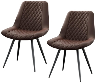 HTI-Living 4-Fußstuhl Stuhl Astrid Kunstleder Braun (Set, 2 St), Esszimmerstuhl gepolstert