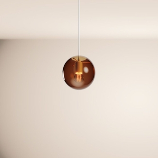 s.luce Orb Glaskugel Galerieleuchte Aufhängung 500cm Weiß Braun Ø 20cm