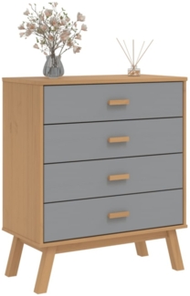vidaXL Schubladenschrank OLDEN Grau und Braun Massivholz Kiefer 358589
