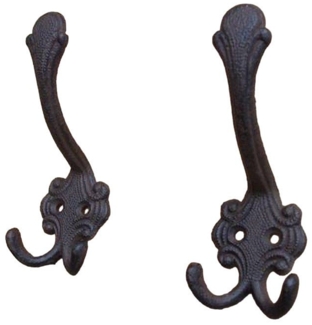 Deko-Impression Garderobenhaken 2-er Set, 2 St. verzierte, gusseiserne Wandhaken, Wandgarderobe, braun (2 St)