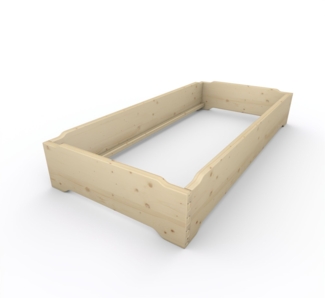 Stapelbett Holzbett (Fichte) "Gäste-Edi" 90 x 200cm 33cm Gästebett Jugendbett