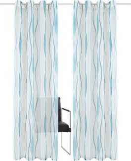 my home Gardine Dimona, Ösen (2 St), transparent, Voile, 2-er Set, transparent, Voile, Polyester, Wellen