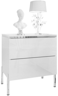 Lookway Nachttisch AURORA II SILVER mit LED‑Beleuchtung (1x Nachttisch), Breite: 50 cm