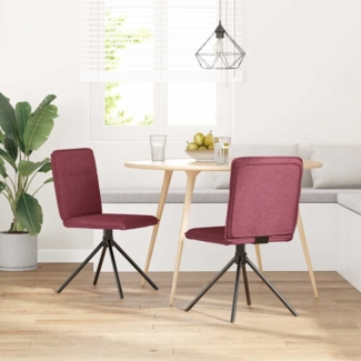 vidaXL Esszimmerstühle 2 Stk. Weinrot Stoff 4101235