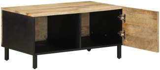 vidaXL Couchtisch Schwarz 80x50x40 cm Raues Mangoholz 4018632