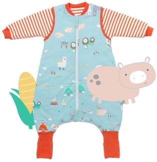 Schlummersack Kinderschlafsack, Bio Schlafsack mit Füßen und umklappbaren Bündchen, 3.5 Tog OEKO-TEX