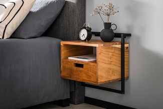 KAWOLA Nachttisch AIDY XL hängend Akazie natur 1 Schublade 45 x 35 x 44 cm