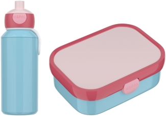 Mepal 'Campus' Lunch-Set mit Pop-up Trinkflasche & Lunch Box, Kunststoff Cool Blue / Cool Pink, 400 ml / 750 ml
