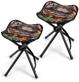 COSTWAY Campinghocker 2er Set Vierbein Falthocker, mit Schultergurt